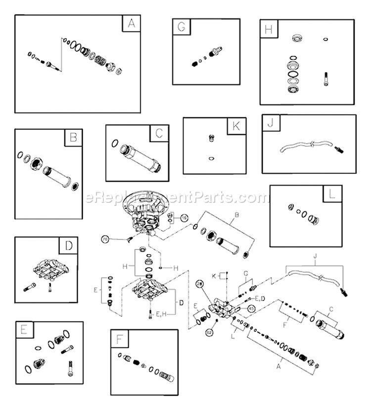 Page B Diagram and Parts List for 020227-0  Briggs and Stratton Pressure Washer